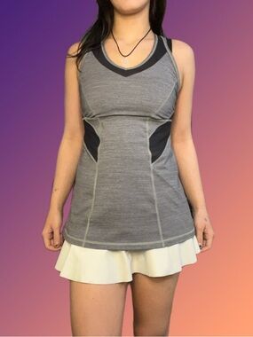 lululemon athletica Gray and Black Tank Top
